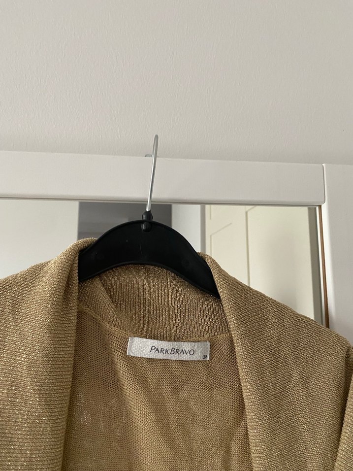 Keten Kumaşlı Kemerli Bej Midi Yelek - Görsel 2