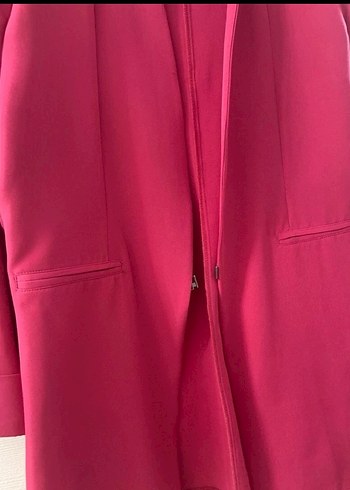 Pembe Uzun Kollu Kadın Ofis Kabanı - Görsel 3