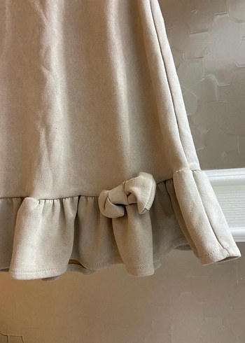 Kız Çocuk Keten Bej Kolsuz Elbise - Görsel 2