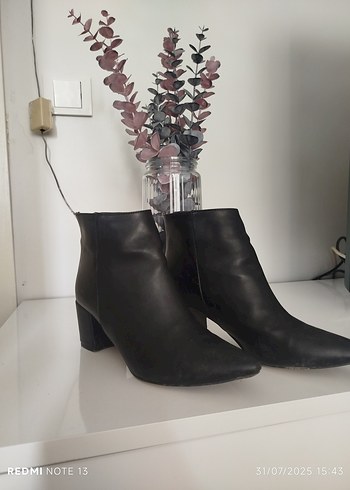 38 Beden siyah Renk Siyah Deri Kadın Topuklu Bot
