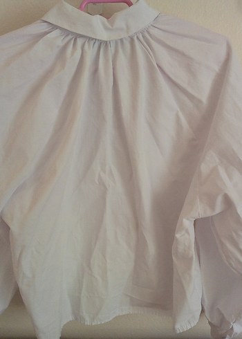 Düğmeli Beyaz Keten Uzun Kollu Gömlek - Görsel 3