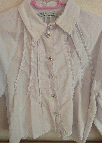 Düğmeli Beyaz Keten Uzun Kollu Gömlek - Görsel 4