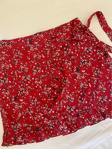 Kırmızı mini etek - Görsel 4