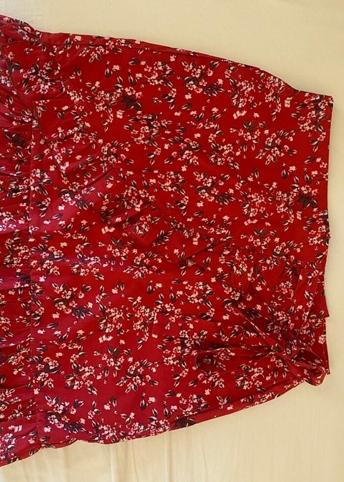 Kırmızı mini etek - Görsel 2