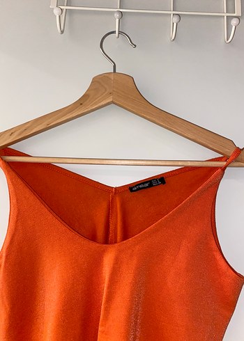 Turuncu Süet V Yakalı Kadın Bluz - Görsel 3