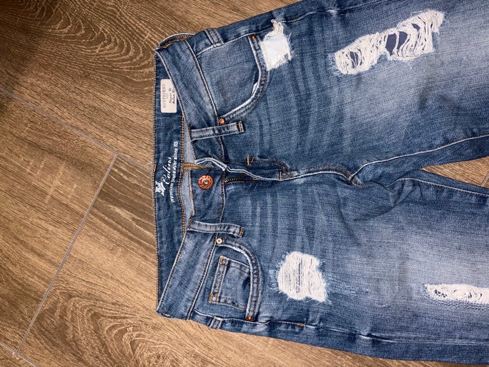 Kadın Mavi Bol Kesim Yırtık Kot Pantolon - Görsel 2