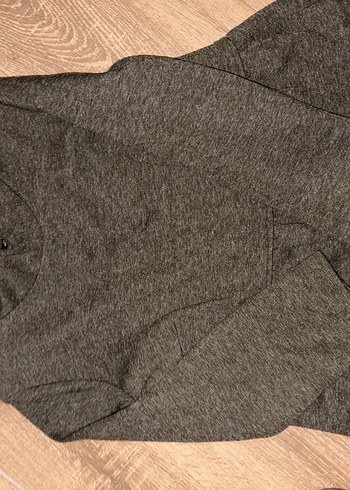 V Yaka Uzun Kollu Kahverengi Triko Elbise - Görsel 2