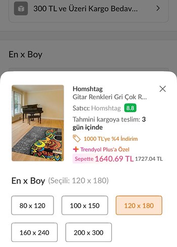 Renkli Baskılı Çağdaş Halı - Görsel 2