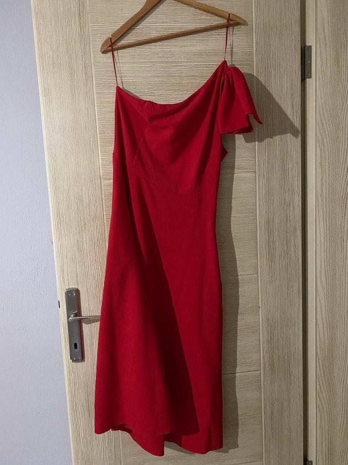 Kadın Uzun Kırmızı elbise - Görsel 4