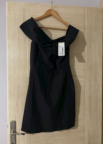 Siyah Straplez Midi Drapeli Elbise - Görsel 3