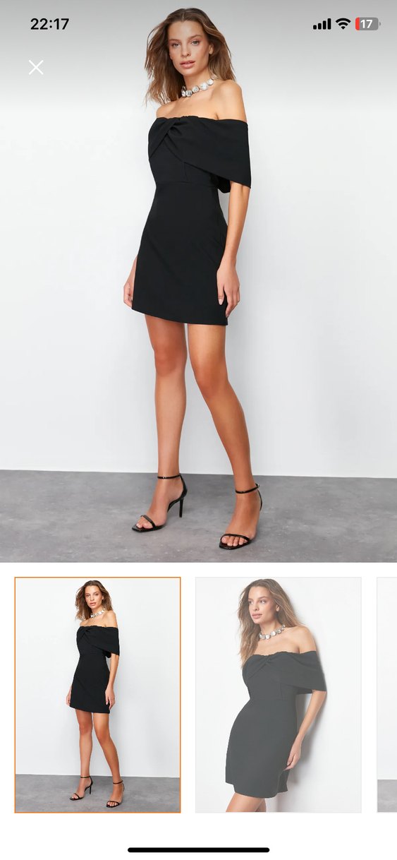 Siyah Straplez Midi Drapeli Elbise - Görsel 2