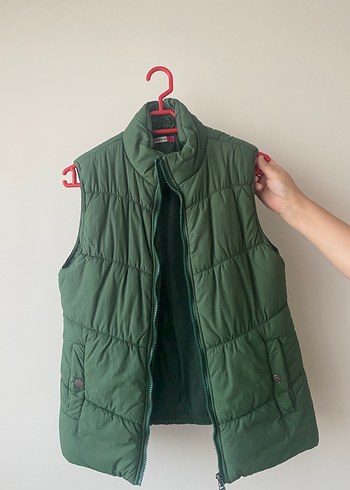 Parlak Yeşil Fermuarlı Kadın Yelek - Görsel 2