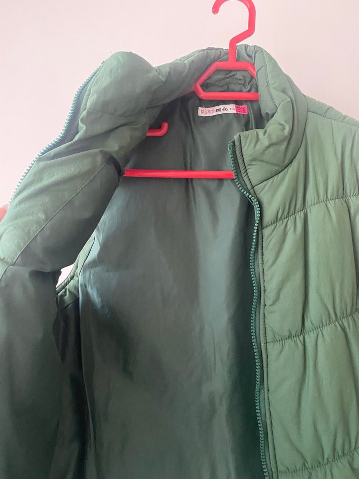 Parlak Yeşil Fermuarlı Kadın Yelek - Görsel 4