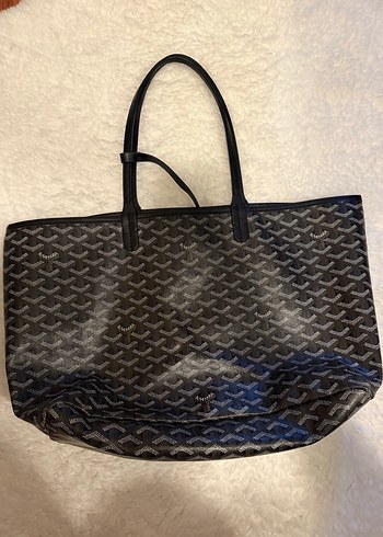  Beden Goyard Siyah Baskılı Deri Fermuarlı Kadın Çanta