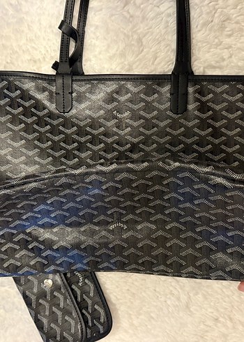 Goyard Siyah Baskılı Deri Fermuarlı Kadın Çanta
