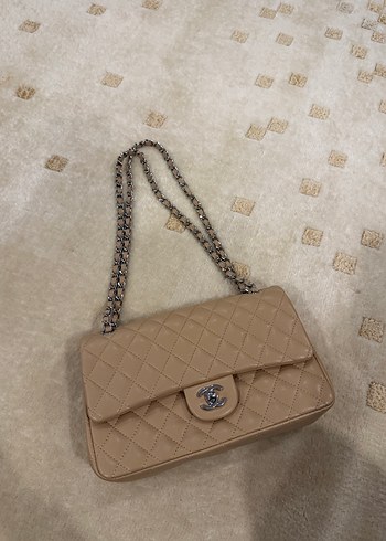  Beden Chanel Bej Deri Kadın Omuz Çantası