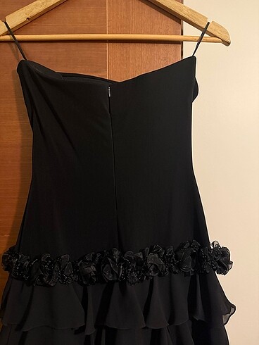 Siyah straplez abiye - Görsel 9