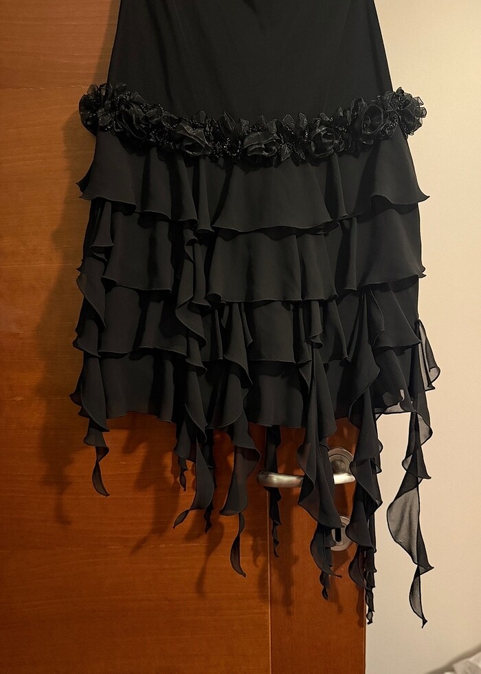 Siyah straplez abiye - Görsel 5