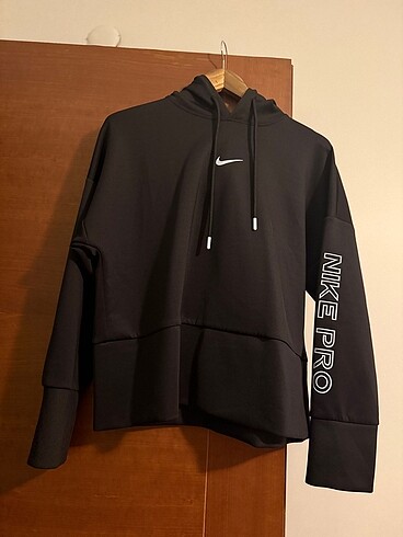 Nike pro siyah kapüşonlu sweat shirt