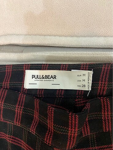 Pull and Bear Pull&bear siyah kırmızı ekose pantolon