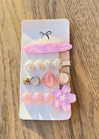 Pembe Boncuklu Bohem 4lü Saç Tokası Seti - Görsel 5