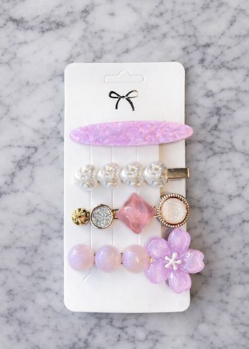 Pembe Boncuklu Bohem 4lü Saç Tokası Seti - Görsel 2