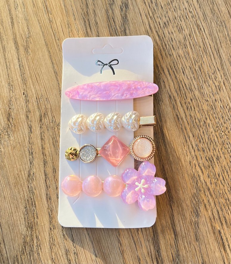 Pembe Boncuklu Bohem 4lü Saç Tokası Seti - Görsel 5