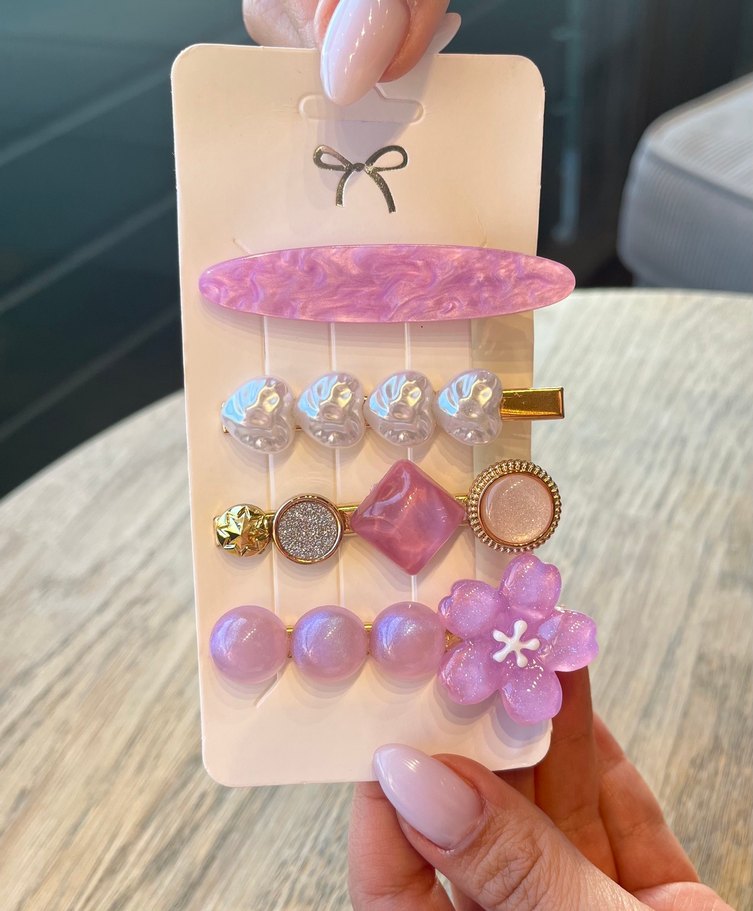 Pembe Boncuklu Bohem 4lü Saç Tokası Seti - Görsel 4