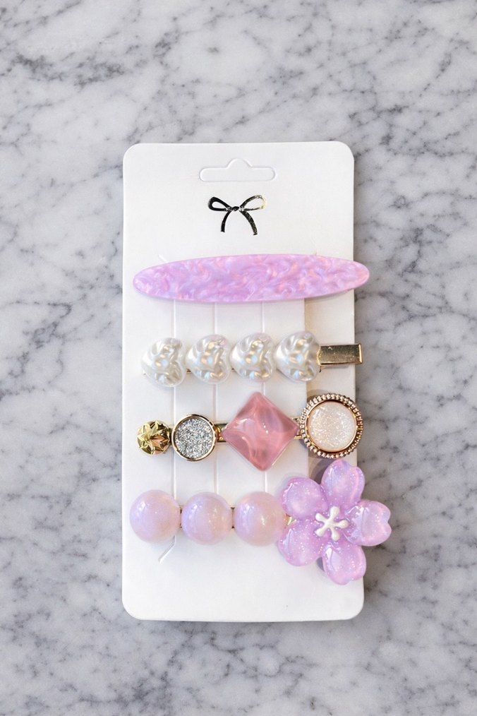 Pembe Boncuklu Bohem 4lü Saç Tokası Seti - Görsel 2