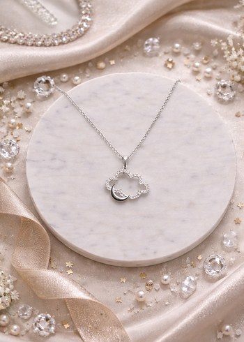 925 ayar bulut- Hilal kolye - Görsel 2