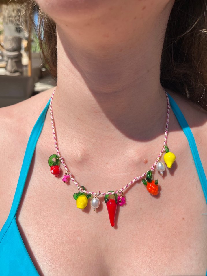Renkli Boncuklu Bohem Kadın Kolye - Görsel 3