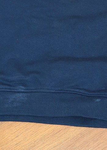 H&M Lacivert Kadın Sweatshirt, Bisiklet Yaka crop - Görsel 3