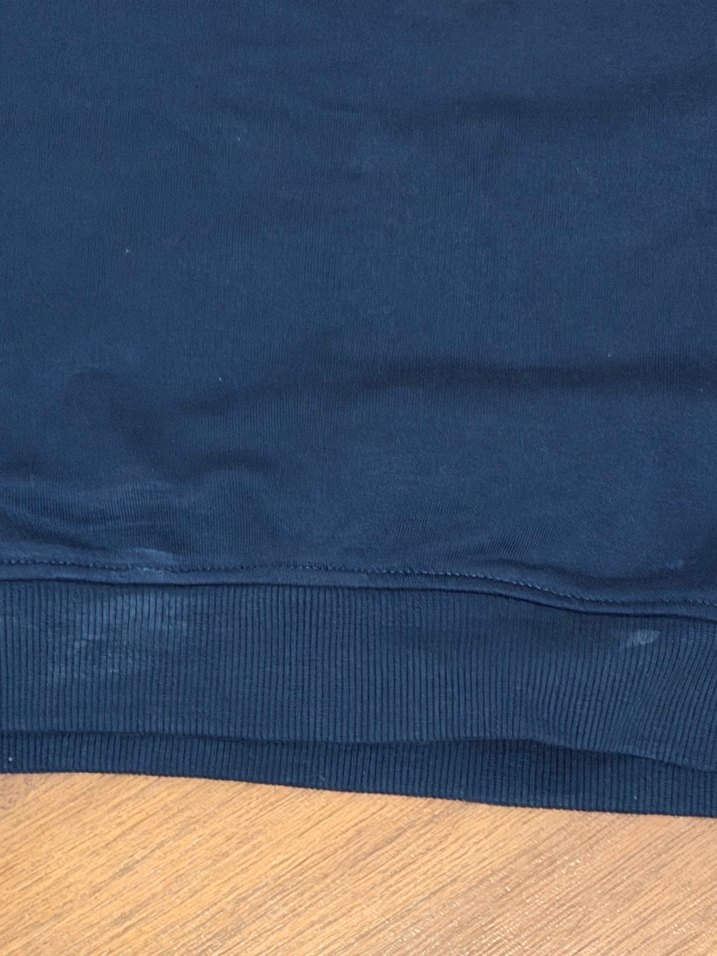 H&M Lacivert Kadın Sweatshirt, Bisiklet Yaka crop - Görsel 3