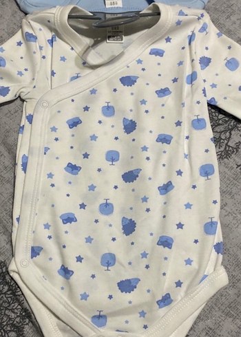 Uzun Kollu Mavi Desenli Bebek Body - Görsel 4