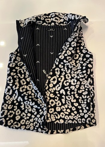 Zebra Desenli Fermuarlı Kadın Yelek - Görsel 2