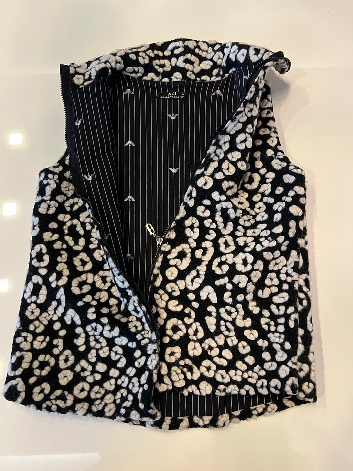 Zebra Desenli Fermuarlı Kadın Yelek - Görsel 2