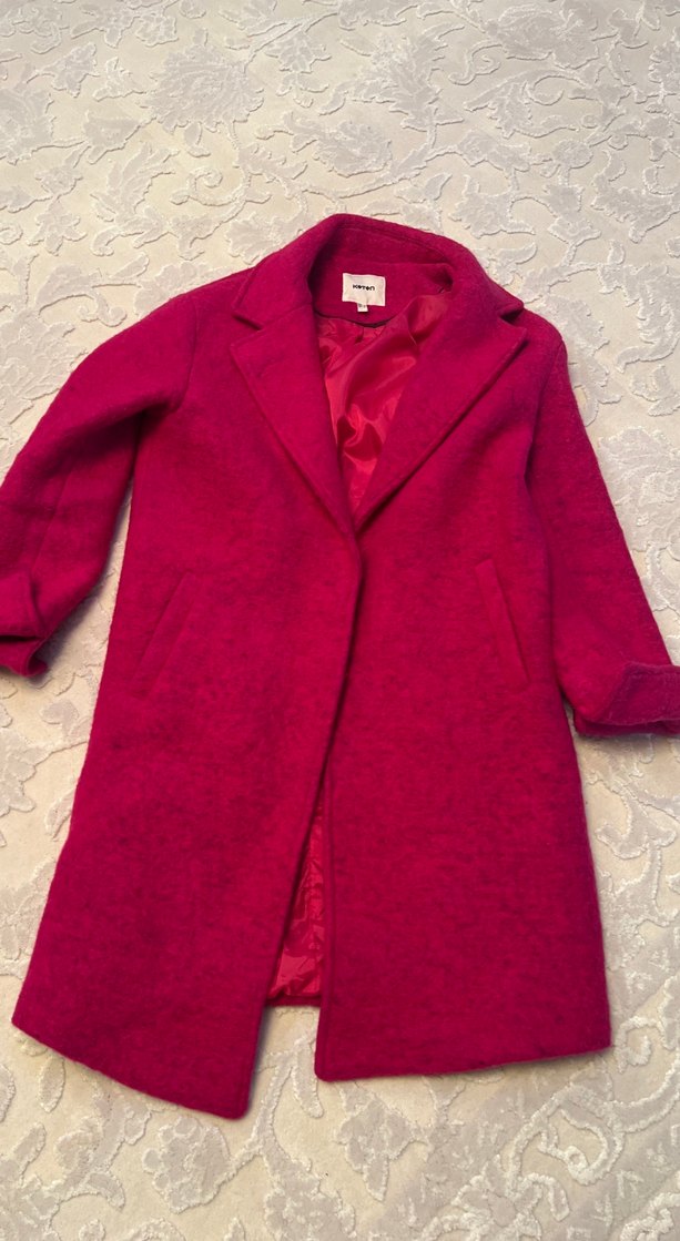 Fuşya Renk Kadın Kaban - Görsel 3