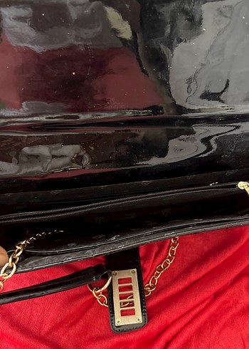 Siyah Kare Desenli Deri Kadın Portföy Çanta - Görsel 2