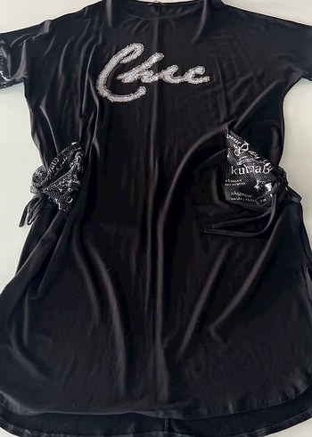 File büzgülü cepli bayan elbisesi - Görsel 3