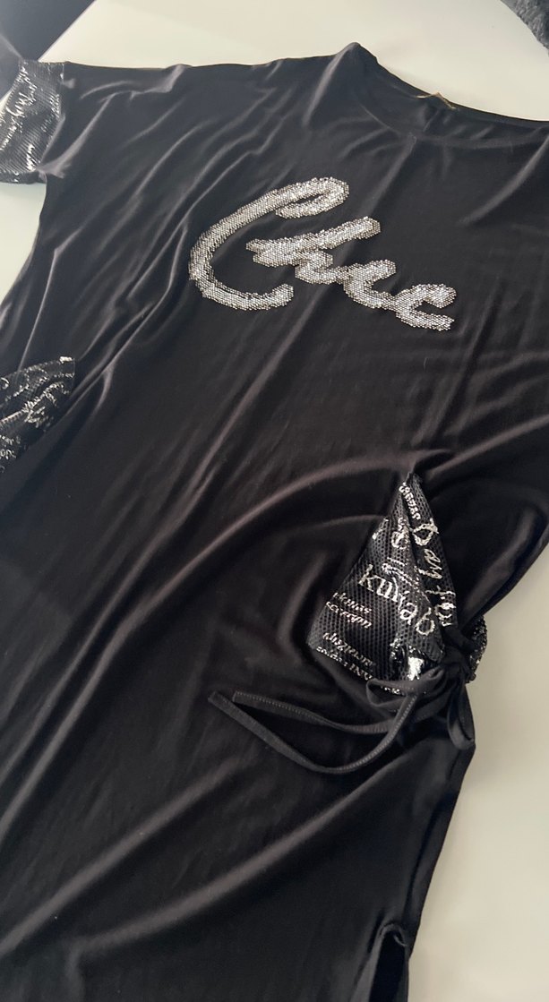 File büzgülü cepli bayan elbisesi - Görsel 2