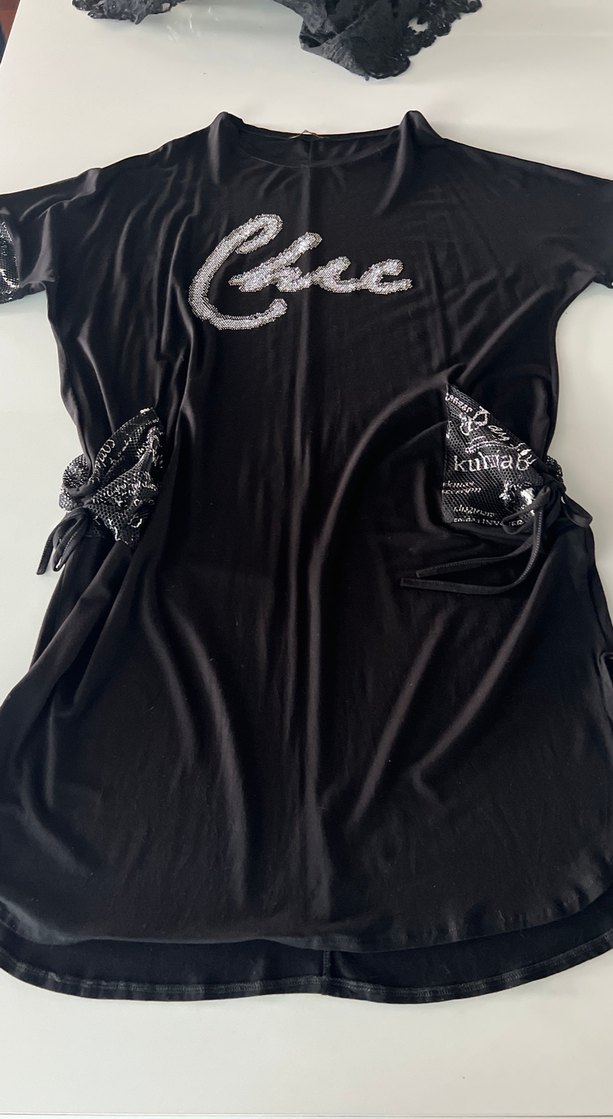 File büzgülü cepli bayan elbisesi - Görsel 3