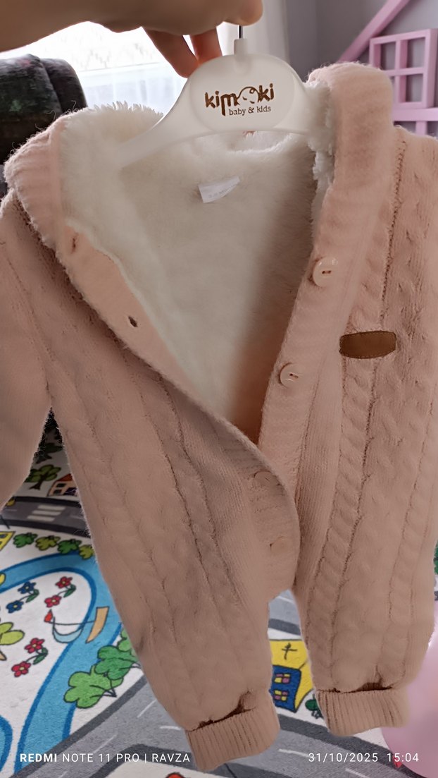 Düğmeli Pembe Bebek Tulumu - Görsel 2