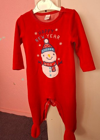 Renkli Desenli Kırmızı Erkek Bebek Tulum - Görsel 4