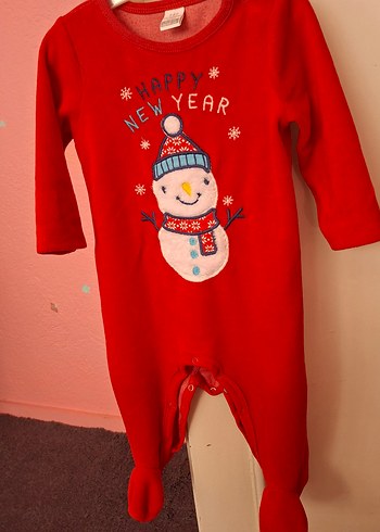 Renkli Desenli Kırmızı Erkek Bebek Tulum - Görsel 5