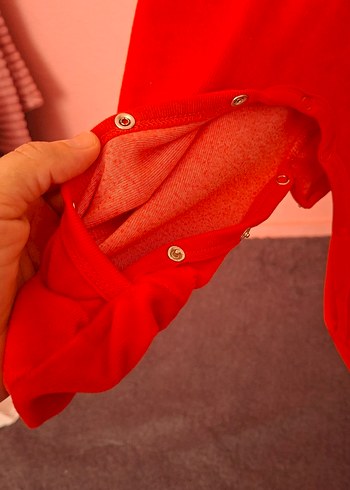 Renkli Desenli Kırmızı Erkek Bebek Tulum - Görsel 7