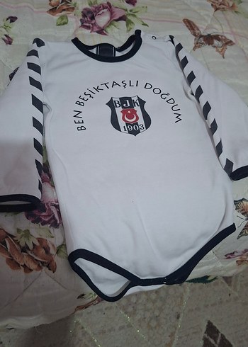 Uzun Kollu Beşiktaş Baskılı Beyaz Bebek Body - Görsel 9