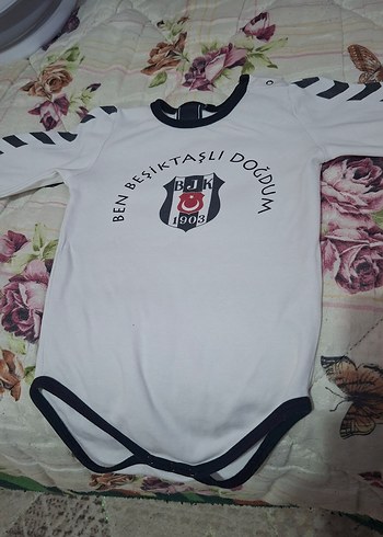 Uzun Kollu Beşiktaş Baskılı Beyaz Bebek Body - Görsel 11