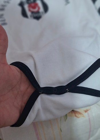 Uzun Kollu Beşiktaş Baskılı Beyaz Bebek Body - Görsel 4