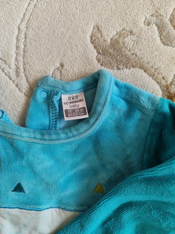 Turkuaz Uzun Kollu pijama takımı - Görsel 3