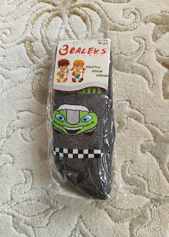 Beyaz Baskılı Çocuk çorap - Görsel 2